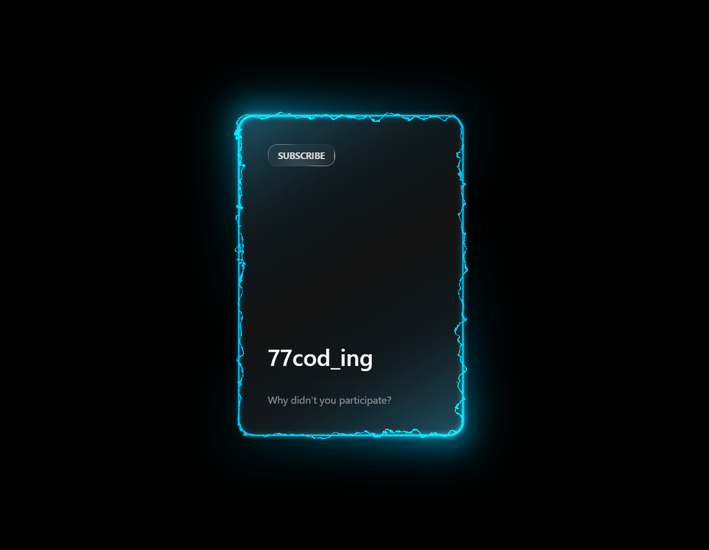 Electric Neon Card Animation HTML CSS SVG